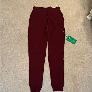 Mandala Burgundy Jogger scrub pants